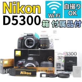 【箱付き】Nikon D5300 WiFi機 スマホ転送 自撮り バリアングル