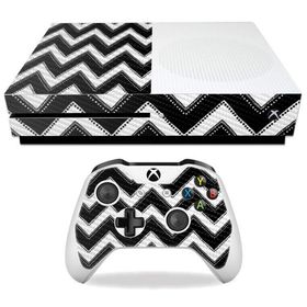 MightySkins Carbon Fiber Skin for Microsoft Xbox One S - Chevron Style | Protective, Durable Textured Carbon Fiber Finish | Easy to Apply, Remove, and