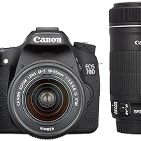 【中古】Canon デジタル一眼レフカメラ EOS 70D ダブルズームキット EF-S18-55 IS STM/EF-S55-250 IS STM付属 ブラック EOS70D-WKIT
