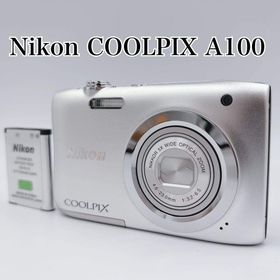ニコン(Nikon)の【美品】Nikon COOLPIX A100 デジカメ シルバー コンデジ(コンパクトデジタルカメラ)