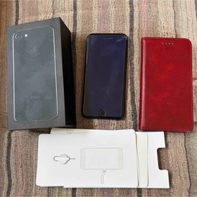 アイフォーン(iPhone)のiPhone7本体 128GB 黒BLACK 箱 ピン ケース付き 画面割れ(スマートフォン本体)