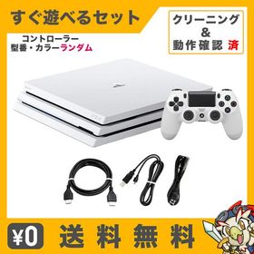 PS4 Pro 本体 すぐ遊べるセット CUH-7000BB02 グレイシャー ホワイト 1TB 純正 コントローラー ランダム 中古