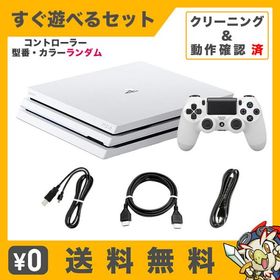 PS4 Pro 本体 すぐ遊べるセット CUH-7200BB02 1TB グレイシャー・ホワイト 純正 コントローラー ランダム プレステ4 PlayStation4 SONY ソニー 中古