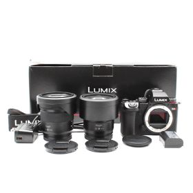 ■ほぼ新品■ PANASONIC フルサイズミラーレス一眼カメラ S5M2W 標準ズームレンズ・単焦点レンズキット ブラック DC-S5M2W No.C03922