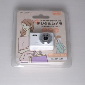 【中古 動作確認済み】SAC CONNECT MINIカメラ SMC01-WH ( 約100万画素 CMOSセンサー 固定焦点 0.96インチ液晶画面 microSD対応 動画撮影 レトロモード 小型デジタルカメラ ) ホワイト