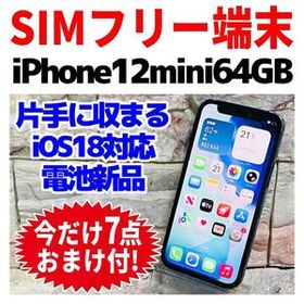 SIMフリー iPhone12mini 64GB 427 ブルー 新品バッテリ－