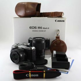 【中古】Canon ミラーレス一眼カメラ EOS M6 Mark II ダブルズームキット シルバー EOSM6MK2SL-WZK