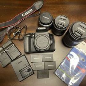 【☆1円スタート☆】備品 Canon EOS Kiss X10i レンズ3本セット バッテリー多数 高年式 Wi-Fi搭載 一眼レフ