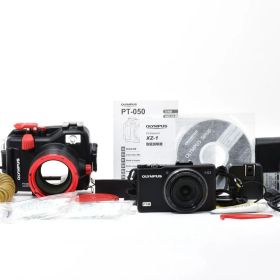 ■ 美品 ■ オリンパス OLYMPUS XZ-1 ブラック ＋ OLYMPUS PT-050 水中ハウジング 防水 《動作確認済》 デジタル カメラ #A1079