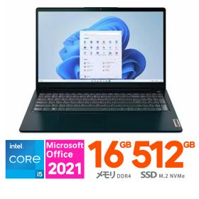Lenovo ノートパソコン 15.6 型(インチ) IdeaPad Slim 370i 82RK0132JP [アビスブルー] 第12世代 インテル Core i5 1235U(Alder Lake) 10コア メモリ:16GB ストレージ:SSD：512GB Windows 11 Home 64bit 指紋認証 Wi-Fi 6 windows11wifi6 Office2021 展示品