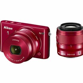 【中古】「非常に良い」Nikon ミラーレス一眼 Nikon1 S2 ダブルズームキット レッドS2WZRD