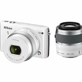 【中古】「非常に良い」Nikon ミラーレス一眼 Nikon1 S2 ダブルズームキット ホワイト S2WZWH