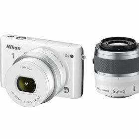 【中古】Nikon ミラーレス一眼 Nikon1 S2 ダブルズームキット ホワイト S2WZWH
