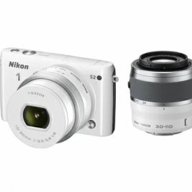 【中古】 Nikon ミラーレス一眼 Nikon1 S2 ダブルズームキット ホワイト S2WZWH