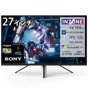 【中古】ソニー ゲーミングモニター INZONE M9 SDM-U27M90:4K 27インチ/広い色域と高コントラスト/リフレッシュレート 144Hz/応答速度1ms/VRR対応/直下型