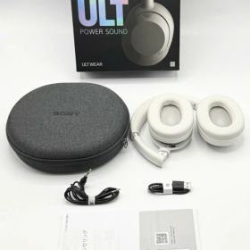中古 ニー(SONY) ワイヤレスノイズキャンセリングステレオヘッドホン WH-ULT900N オフホワイト 白 音楽 ミュージック 音楽鑑賞 運動 ランニング 通勤 通学 耳 イヤー イヤホン 音質 没入感 集中 音 使いやすい ジムリラックス 小さい