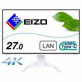 EIZO｜エイゾー 液晶ディスプレイ(27型/IPS/4K UHD 3840x2160/60Hz/5ms/HDMI/DP/USB Type-C/VESA/PBP対応/5年保証)(ホワイト) FlexScan EV2740X-WT