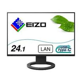 EIZO エイゾ EV2495-BK 24.1型 FlexScan フレームレスモニター アンチグレアIPS/疲れ目軽減 1920×1200〜1280 スピーカー搭載 DisplayPort HDMI USB タイプC ブラック系