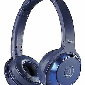 【中古】［非常に良い］オーディオテクニカ ATH-WS330BT BL ヘッドホン bluetooth ワイヤレスヘッドホン 重低音 SOLID BASS 最大70時間再生 ブルー ATH-WS330BT BL