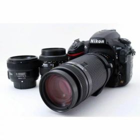 【中古】ニコン Nikon D810 単焦点&標準&望遠トリプルレンズセット 美品 ストラップ 付き当店保証30日間 人気モデル 高画質 売れ筋