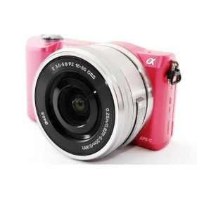 【中古】 ソニー SONY α5000 レンズキット ピンク 美品 自撮り&Wi-Fiで 当店保証30日間 人気 ミラーレス 一眼レフ 交換レンズ カメラ