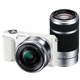 【中古】【1年保証】【美品】SONY NEX-3N ダブルズームレンズキット (PZ 16-50mm + E 55-210mm) ホワイト [NEX-3NY]
