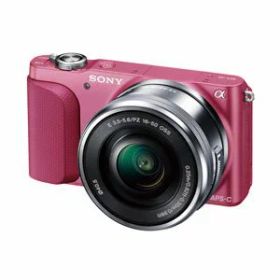 【中古】SONY ミラーレス一眼 NEX-3N パワーズームレンズキット E PZ 16-50mm F3.5-5.6 OSS付属 ピンク NEX-3NL P