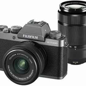 【中古】FUJIFILM ミラーレス一眼カメラ X-T100ダブルズームレンズキット ダークシルバー X-T100WZLK-DS当店保証30日間 人気モデル 高画質 売れ筋