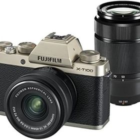 【中古】FUJIFILM ミラーレス一眼カメラ X-T100ダブルズームレンズキット シャンパンゴールド ゴールド X-T100WZLK-G カメラ 中古 人気 おすすめ 高画質