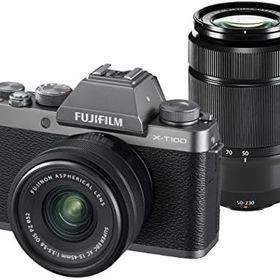 【中古】FUJIFILM ミラーレス一眼カメラ X-T100ダブルズームレンズキット ダークシルバー シルバー X-T100WZLK-DS カメラ 中古 人気 おすすめ 高画質