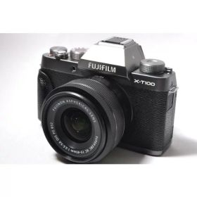 【中古】【1ヶ月保証】 富士フイルム FUJIFILM X-T100 レンズキット ダークシルバー ミラーレス一眼 SDカード付き