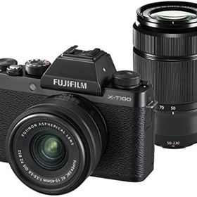 【中古】FUJIFILM ミラーレス一眼カメラ X-T100ダブルズームレンズキット ブラック ブラック X-T100WZLK-B カメラ 中古 人気 おすすめ 高画質