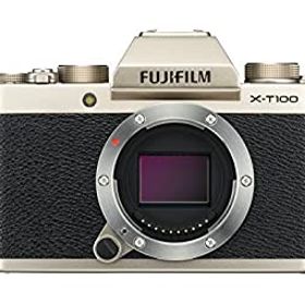 【中古】FUJIFILM ミラーレス一眼 X-T100シャンパンゴールド X-T100-G
