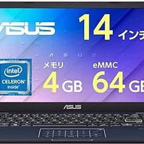 【中古】ASUS ノートパソコン L410MA 14インチ Celeron N4020 メモリ4GB eMMC64GB Windows11 バッテリー駆動11.8時間 重量1.37kg スターブラックメタル L