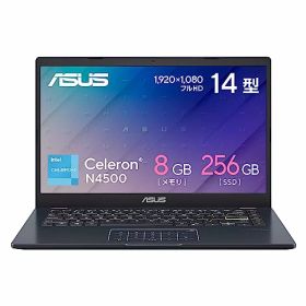 【中古】ASUS ノートパソコン L410MA 14インチ Celeron N4020 メモリ4GB eMMC64GB Windows11 バッテリー駆動11.8時間 重量1.37kg スターブラックメタル L410MA-EK589XA