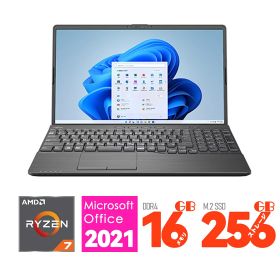 富士通 ノートパソコン 15.6 型(インチ) FMV LIFEBOOK AH50/H3 FMVA50H3B [ブライトブラック] AMD Ryzen 7 5700U メモリ:16GB(DDR4 PC4-25600) ストレージ:SSD：256GB Windows 11 Home 64bit Wi-Fi 6 1GbE Office2021 展示品