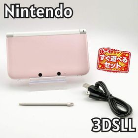 ニンテンドー3DS(ニンテンドー3DS)の【すぐ遊べる】23 ニンテンドー3DSLL ピンク ホワイト 126-6(家庭用ゲーム機本体)