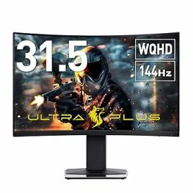 【中古】プリンストン ULTRA PLUS ゲーミングモニター 31.5型 (HDR/WQHD/144Hz/Adaptive-Sync/PS5 120Hz対応/曲面ディスプレイ) UP-HC32C