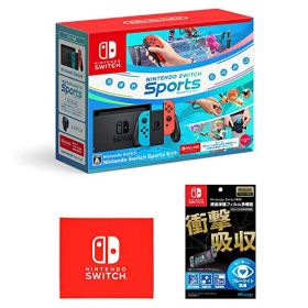 Nintendo Switch Sports セット+【任天堂ライセンス商品】Nintendo Switch専用液晶保護フィルム 多機能 (限定 Nintendo Switch ロゴデザイン マイクロファイバークロス 同梱) ニンテンドー スイッチ
