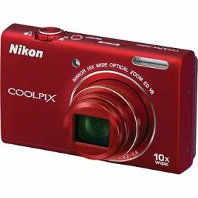 【中古】［非常に良い］Nikon COOLPIX S6200 16 MP デジタルカメラ 10倍光学ズームNIKKOR EDガラスレンズとHD 720pビデオ(レッド)