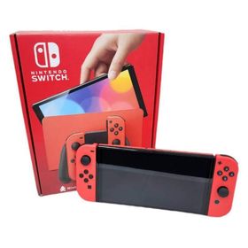ニンテンドースイッチ(Nintendo Switch)のNintendo 任天堂 Switch 有機ELモデル マリオレッド HEG-S-RAAAA ゲーム機本体 レッド 動作確認済 【中古】 52603K282(家庭用ゲーム機本体)