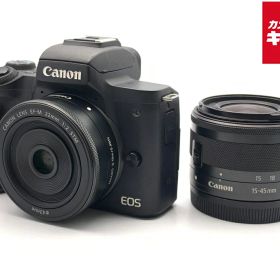 【中古】 【並品】 キヤノン EOS Kiss M ダブルレンズキット ブラック 【ミラーレス一眼】 【6ヶ月保証】