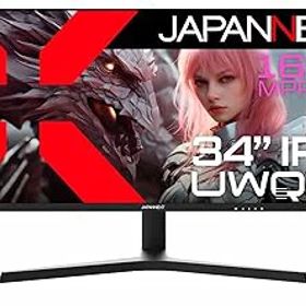 【中古】JAPANNEXT 34インチ IPSパネル搭載 165Hz対応 UWQHD(3440x1440)解像度 ウルトラワイドゲーミングモニター JN-IPS34G165UQ-HS HDMI DP HDR 1ms(MP