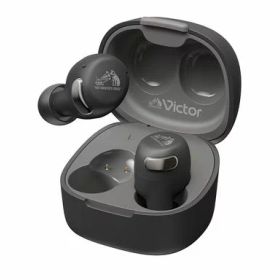 JVCケンウッドVictorHA-A30T2-BワイヤレスイヤホンBluetoothVer.5.3ノイズキャンセリングアプリ対応マルチポイント合計27時間再生マイク付き小型軽量外音取り込み防水ブラック
