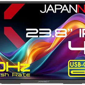 JAPANNEXT｜ジャパンネクスト モバイル液晶ディスプレイ(23.8型/IPS(FFS)/4K 3840×2160/60Hz/5ms/HDR/HDMI2.0/USB TYPE-C/VESA)(ブラック) JN-MD-IPS238U-C6