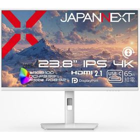 JAPANNEXT 液晶ディスプレイ(23.8型/ IPS(ADS)/ 4K UHD 3840×2160/ 60Hz/ 8ms/ HDR/ HDMI2.1/ DP1.4/ USB TYPE-C)(ホワイト) JN-IPS238U-HSPC6-W 返品種別A