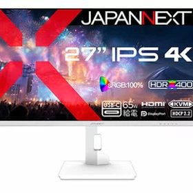 JAPANNEXT 液晶ディスプレイ 27型/3840×2160/ホワイト JN-IPS27U2-HSPC6-W