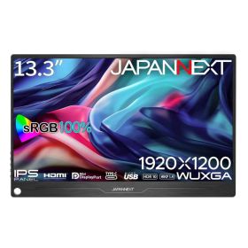 ジャパンネクスト [JN-MD-IPS133WUXGAR] 13.3インチ ワイド モバイルディスプレイ(1920x1200/IPS/miniDP/HDMI/TypeC/スピーカー/非光沢/2年保証)