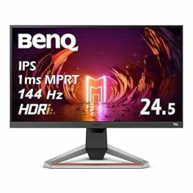 【中古】BenQ MOBIUZ ゲーミングモニター EX2510 (24.5型/IPS/フルHD/144Hz/1ms/HDRi/treVoloスピーカー/sRGB 99%/高さ調整/3種のゲーム専用モード)