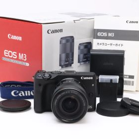 A- (美品) Canon キヤノン EOS M3 EF-M 18-55mm F3.5-5.6 IS STM レンズキット ブラック 初期不良返品対応 33-182
